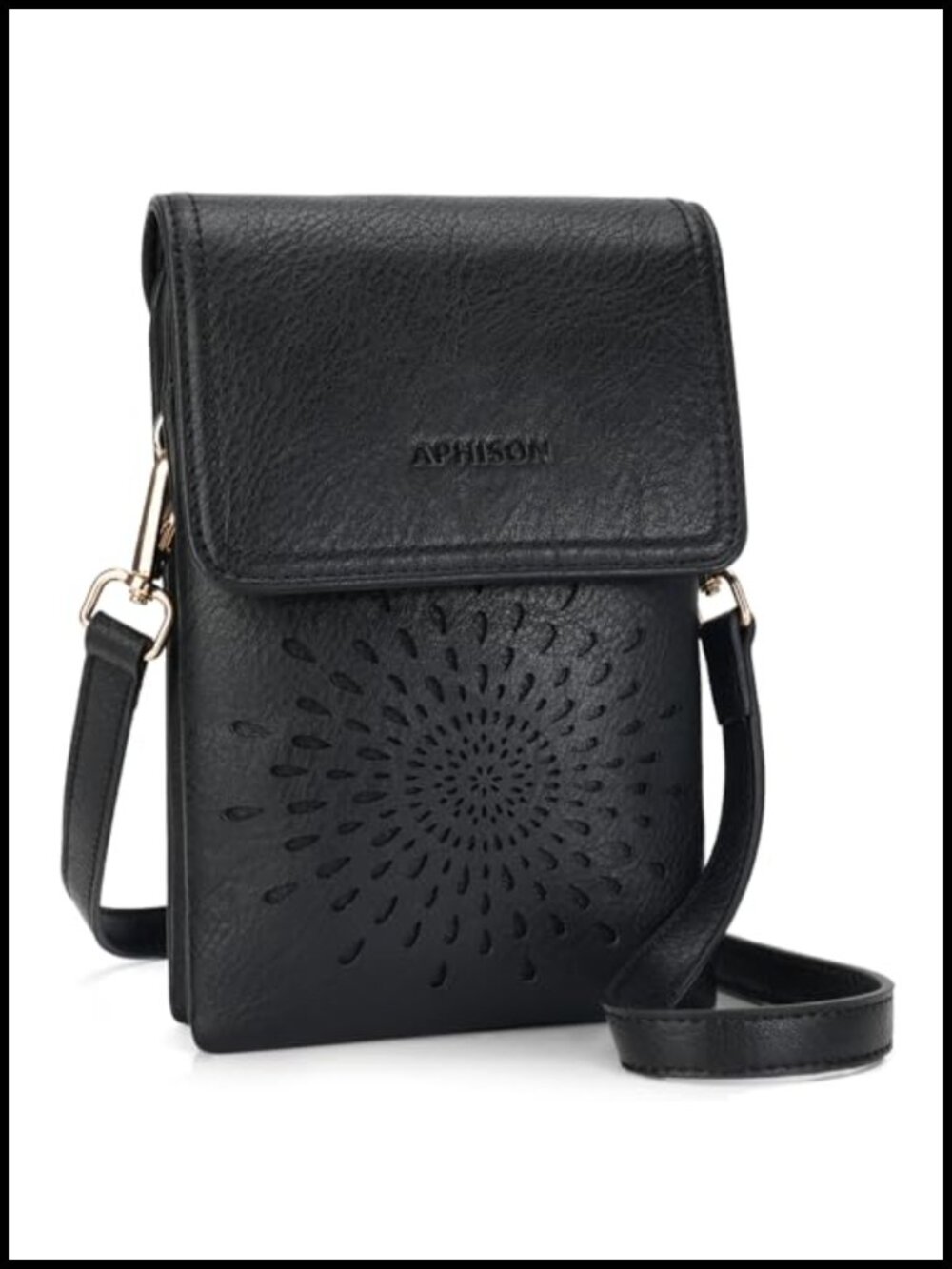 Vegan Leather Small Crossbody Bag Phone Wallet Purse Adjustable Strap